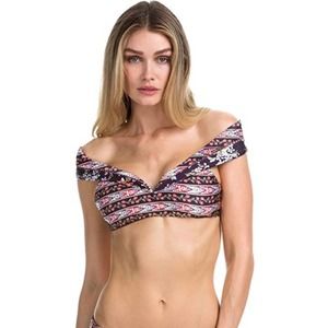 NWT Becca off shoulder swim bikini top medium